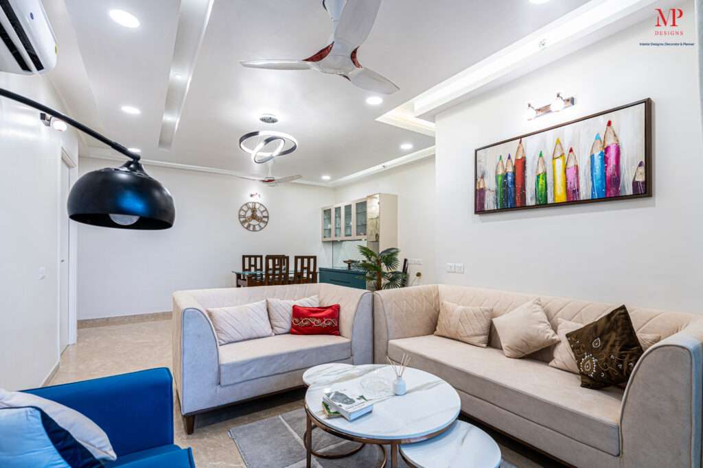 Eagle Ridge 3BHK residential interior design by MP Designs, Thane