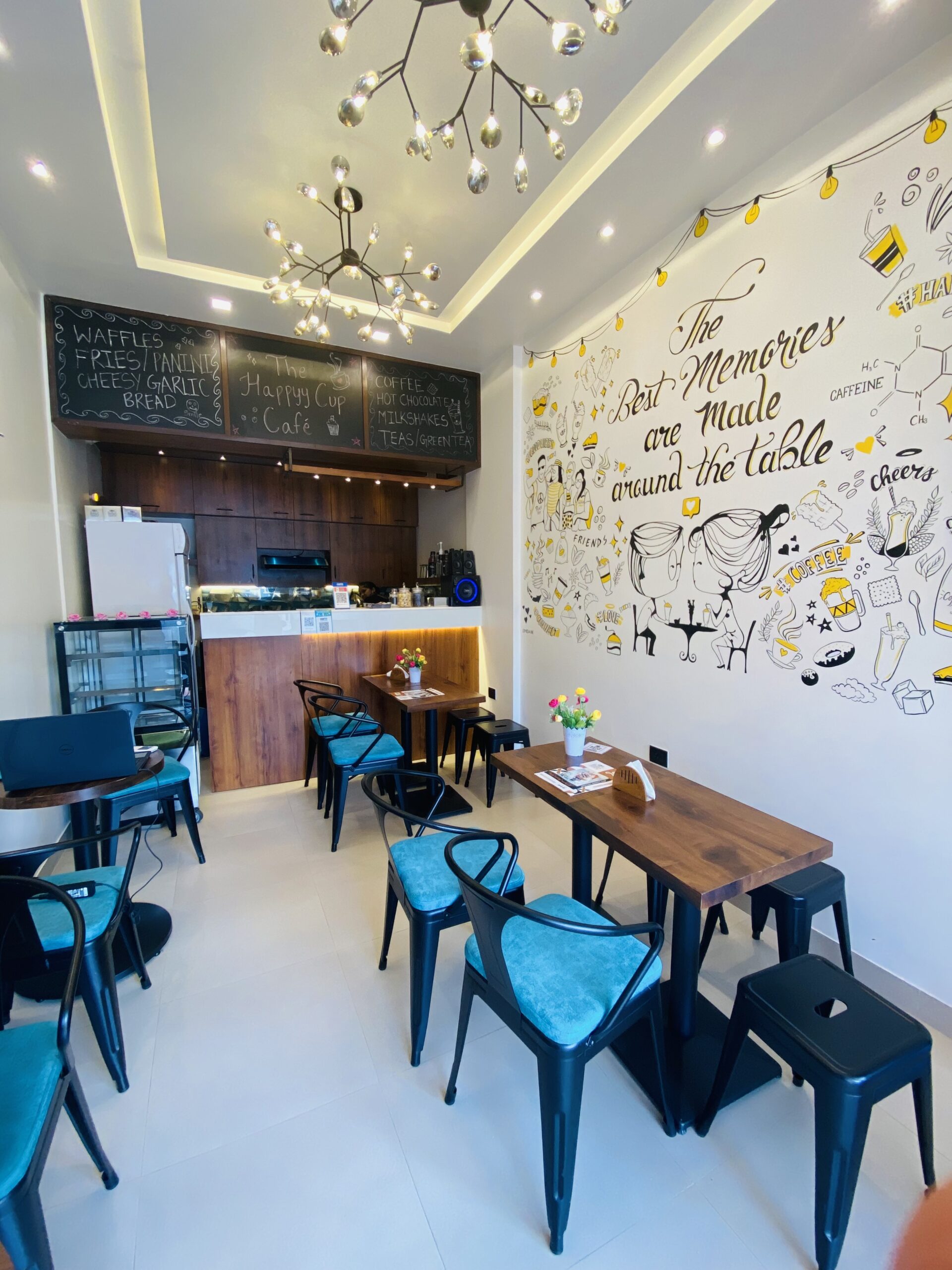 Happy Cups Cafe restaurant interior design by MP Designs in Thane
